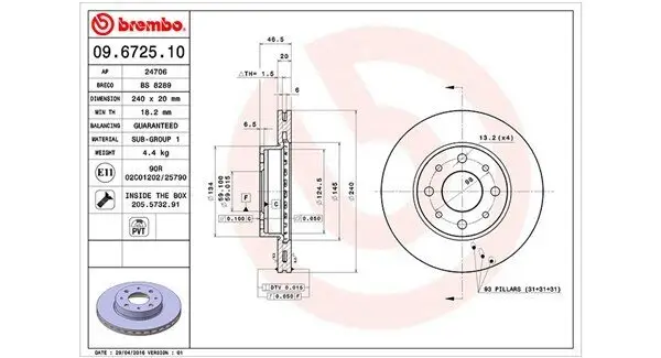 Bremsscheibe MAGNETI MARELLI 360406023000