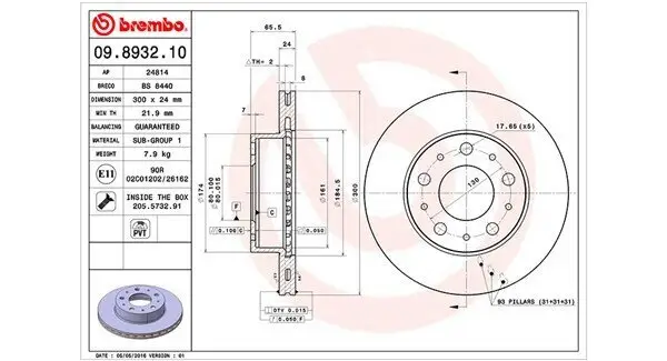 Bremsscheibe MAGNETI MARELLI 360406023900