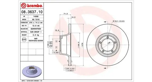 Bremsscheibe MAGNETI MARELLI 360406024400