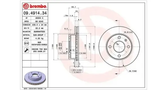 Bremsscheibe Vorderachse MAGNETI MARELLI 360406024800 Bild Bremsscheibe Vorderachse MAGNETI MARELLI 360406024800