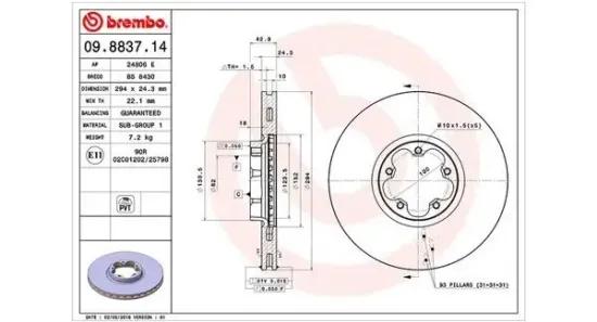 Bremsscheibe Vorderachse MAGNETI MARELLI 360406026300 Bild Bremsscheibe Vorderachse MAGNETI MARELLI 360406026300
