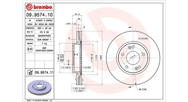 Bremsscheibe Vorderachse MAGNETI MARELLI 360406027100