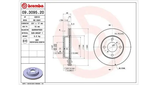 Bremsscheibe Vorderachse MAGNETI MARELLI 360406027300