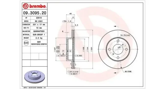 Bremsscheibe Vorderachse MAGNETI MARELLI 360406027300 Bild Bremsscheibe Vorderachse MAGNETI MARELLI 360406027300