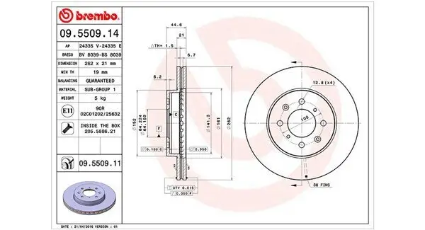 Bremsscheibe MAGNETI MARELLI 360406027700