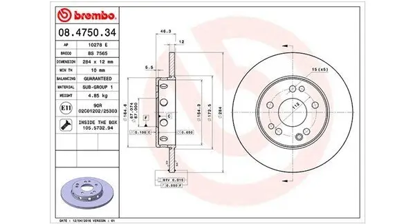 Bremsscheibe Vorderachse MAGNETI MARELLI 360406031100