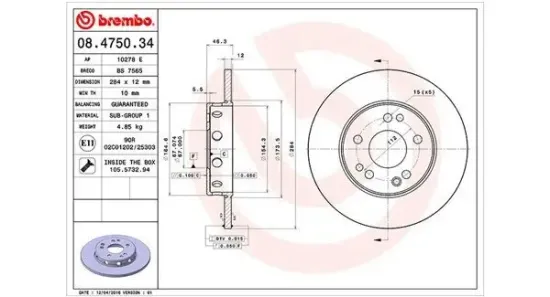 Bremsscheibe Vorderachse MAGNETI MARELLI 360406031100 Bild Bremsscheibe Vorderachse MAGNETI MARELLI 360406031100