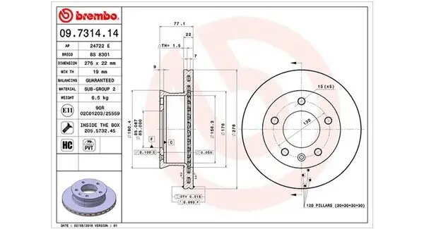 Bremsscheibe MAGNETI MARELLI 360406032400