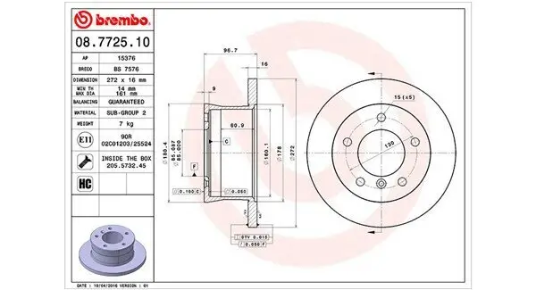 Bremsscheibe Hinterachse MAGNETI MARELLI 360406033000