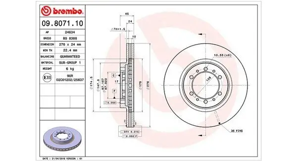 Bremsscheibe MAGNETI MARELLI 360406034400