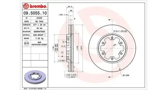 Bremsscheibe Vorderachse MAGNETI MARELLI 360406035000 Bild Bremsscheibe Vorderachse MAGNETI MARELLI 360406035000