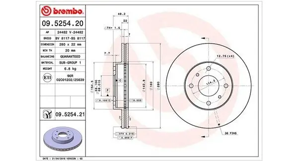 Bremsscheibe Vorderachse MAGNETI MARELLI 360406035200