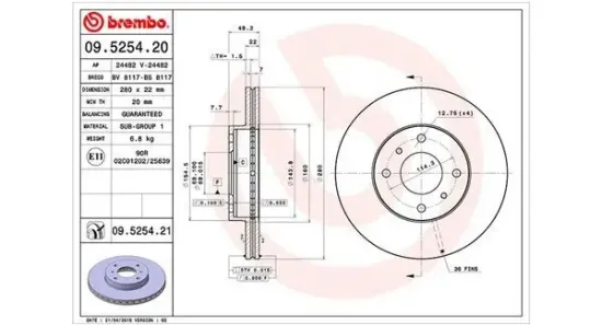 Bremsscheibe Vorderachse MAGNETI MARELLI 360406035200 Bild Bremsscheibe Vorderachse MAGNETI MARELLI 360406035200