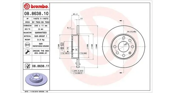 Bremsscheibe Vorderachse MAGNETI MARELLI 360406039200