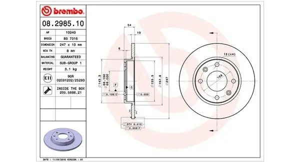 Bremsscheibe MAGNETI MARELLI 360406040400