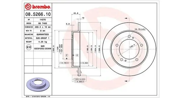 Bremsscheibe Vorderachse MAGNETI MARELLI 360406045900