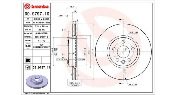 Bremsscheibe MAGNETI MARELLI 360406050900