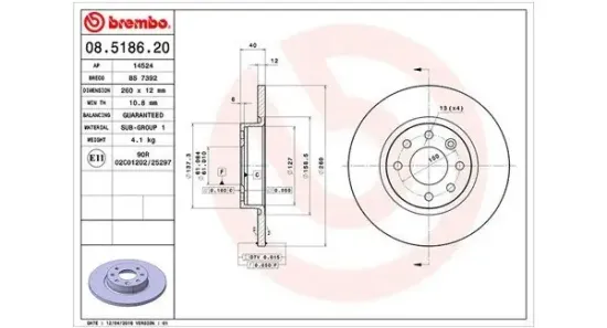 Bremsscheibe Vorderachse MAGNETI MARELLI 360406051000 Bild Bremsscheibe Vorderachse MAGNETI MARELLI 360406051000