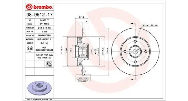 Bremsscheibe MAGNETI MARELLI 360406056500