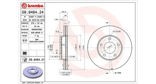 Bremsscheibe Vorderachse MAGNETI MARELLI 360406056700