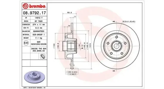 Bremsscheibe Hinterachse MAGNETI MARELLI 360406058000 Bild Bremsscheibe Hinterachse MAGNETI MARELLI 360406058000