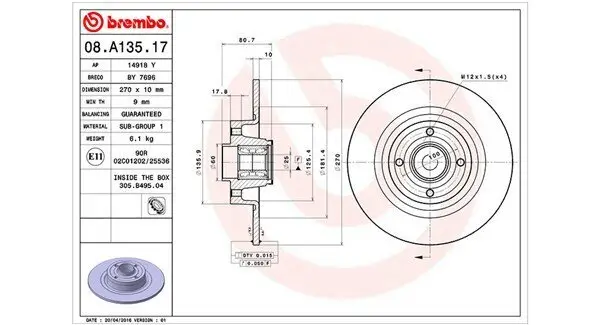 Bremsscheibe MAGNETI MARELLI 360406060600 Bild Bremsscheibe MAGNETI MARELLI 360406060600