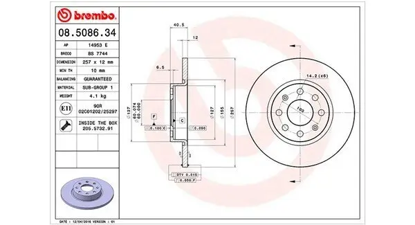 Bremsscheibe Vorderachse MAGNETI MARELLI 360406064800
