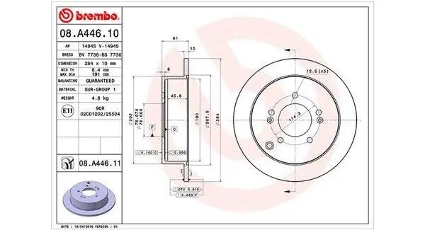 Bremsscheibe Hinterachse MAGNETI MARELLI 360406066700