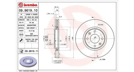 Bremsscheibe Vorderachse MAGNETI MARELLI 360406073800 Bild Bremsscheibe Vorderachse MAGNETI MARELLI 360406073800