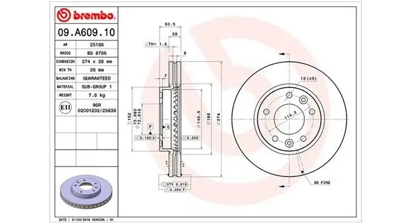 Bremsscheibe Vorderachse MAGNETI MARELLI 360406078100