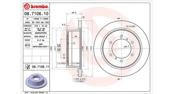 Bremsscheibe MAGNETI MARELLI 360406086100