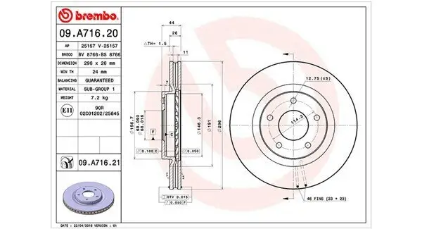 Bremsscheibe Vorderachse MAGNETI MARELLI 360406086800