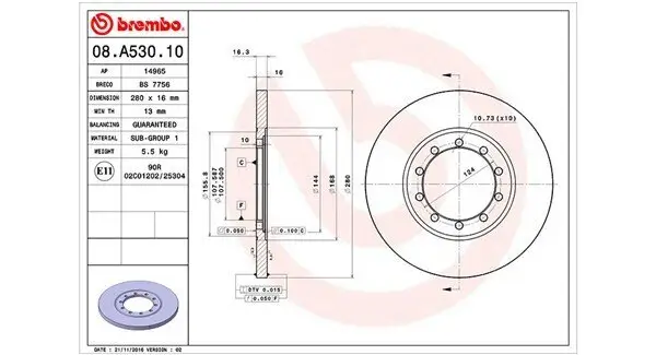 Bremsscheibe Hinterachse MAGNETI MARELLI 360406089100