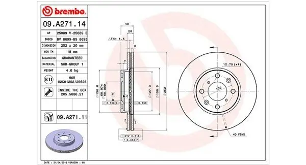 Bremsscheibe Vorderachse MAGNETI MARELLI 360406091200