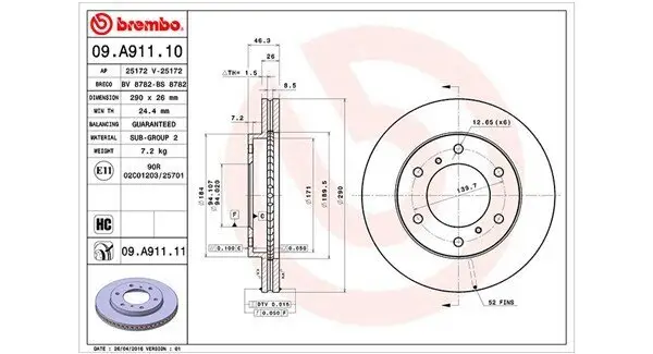 Bremsscheibe Vorderachse MAGNETI MARELLI 360406093100