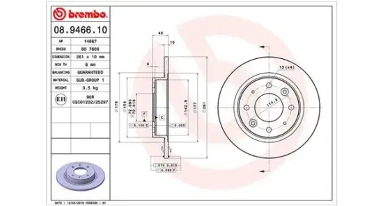 Bremsscheibe Hinterachse MAGNETI MARELLI 360406095200 Bild Bremsscheibe Hinterachse MAGNETI MARELLI 360406095200