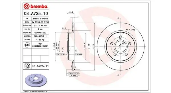 Bremsscheibe Hinterachse MAGNETI MARELLI 360406095500