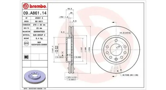 Bremsscheibe Vorderachse MAGNETI MARELLI 360406103200 Bild Bremsscheibe Vorderachse MAGNETI MARELLI 360406103200