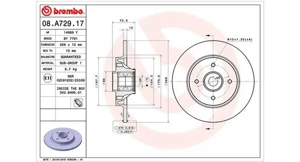 Bremsscheibe MAGNETI MARELLI 360406105700