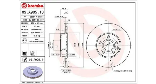 Bremsscheibe MAGNETI MARELLI 360406107100