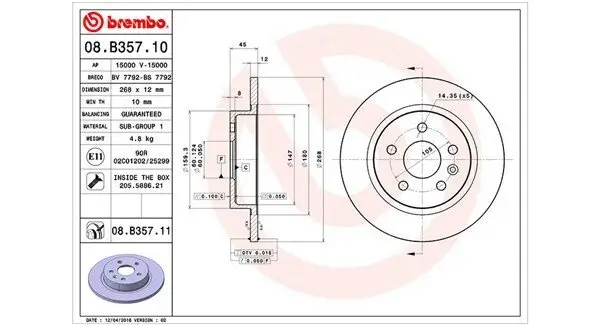 Bremsscheibe MAGNETI MARELLI 360406110400