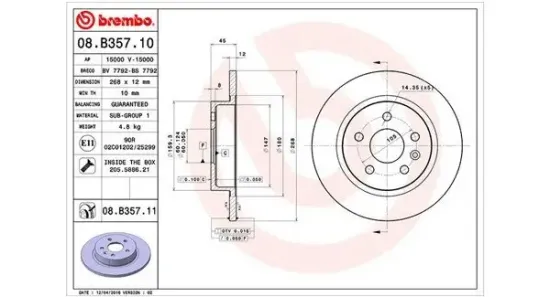 Bremsscheibe Hinterachse MAGNETI MARELLI 360406110400 Bild Bremsscheibe Hinterachse MAGNETI MARELLI 360406110400