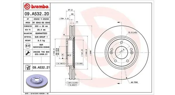 Bremsscheibe Vorderachse MAGNETI MARELLI 360406115100