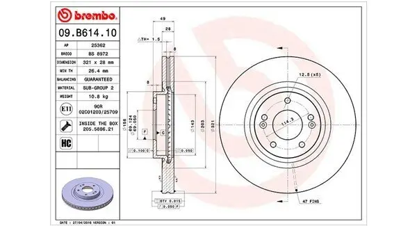 Bremsscheibe Vorderachse MAGNETI MARELLI 360406121000