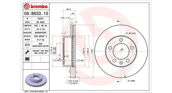 Bremsscheibe MAGNETI MARELLI 360406121100