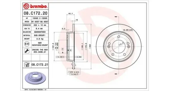 Bremsscheibe Hinterachse MAGNETI MARELLI 360406121600 Bild Bremsscheibe Hinterachse MAGNETI MARELLI 360406121600