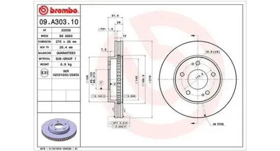 Bremsscheibe Vorderachse MAGNETI MARELLI 360406121900 Bild Bremsscheibe Vorderachse MAGNETI MARELLI 360406121900