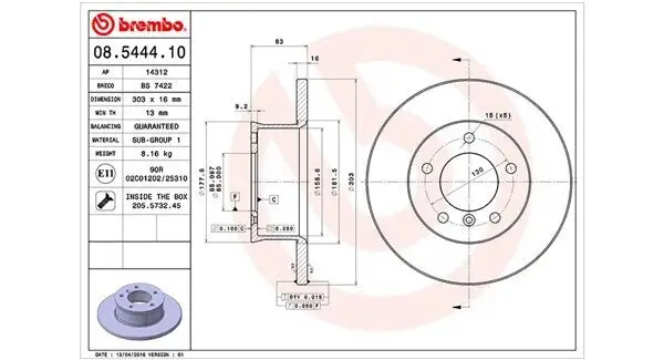 Bremsscheibe Vorderachse MAGNETI MARELLI 360406124200