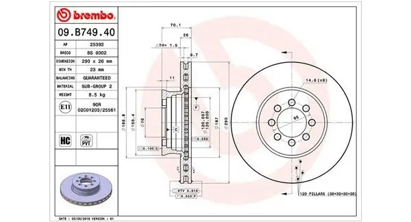 Bremsscheibe MAGNETI MARELLI 360406124800