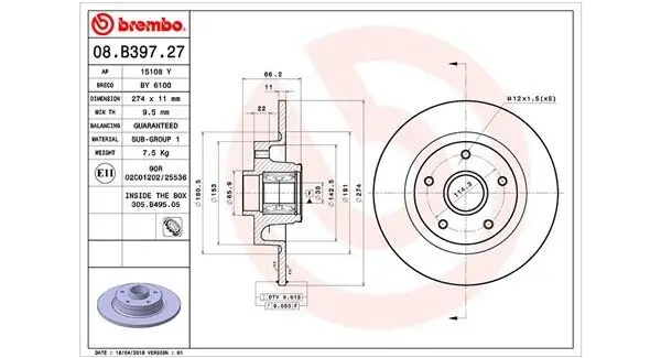 Bremsscheibe Hinterachse MAGNETI MARELLI 360406136600